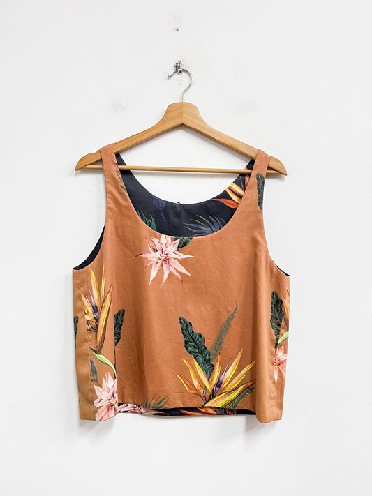 Top estampado de plantas reversible - Sandra Weil - Talla L