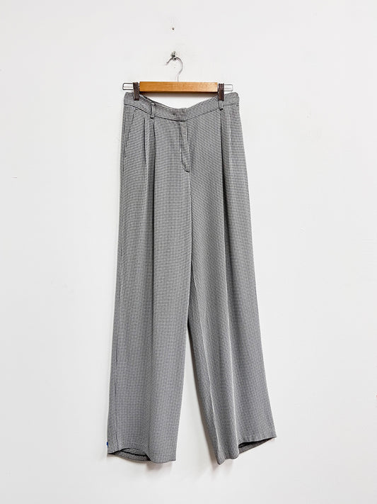 Pantalón a cuadros blanco con negro - Maxmara - Talla M