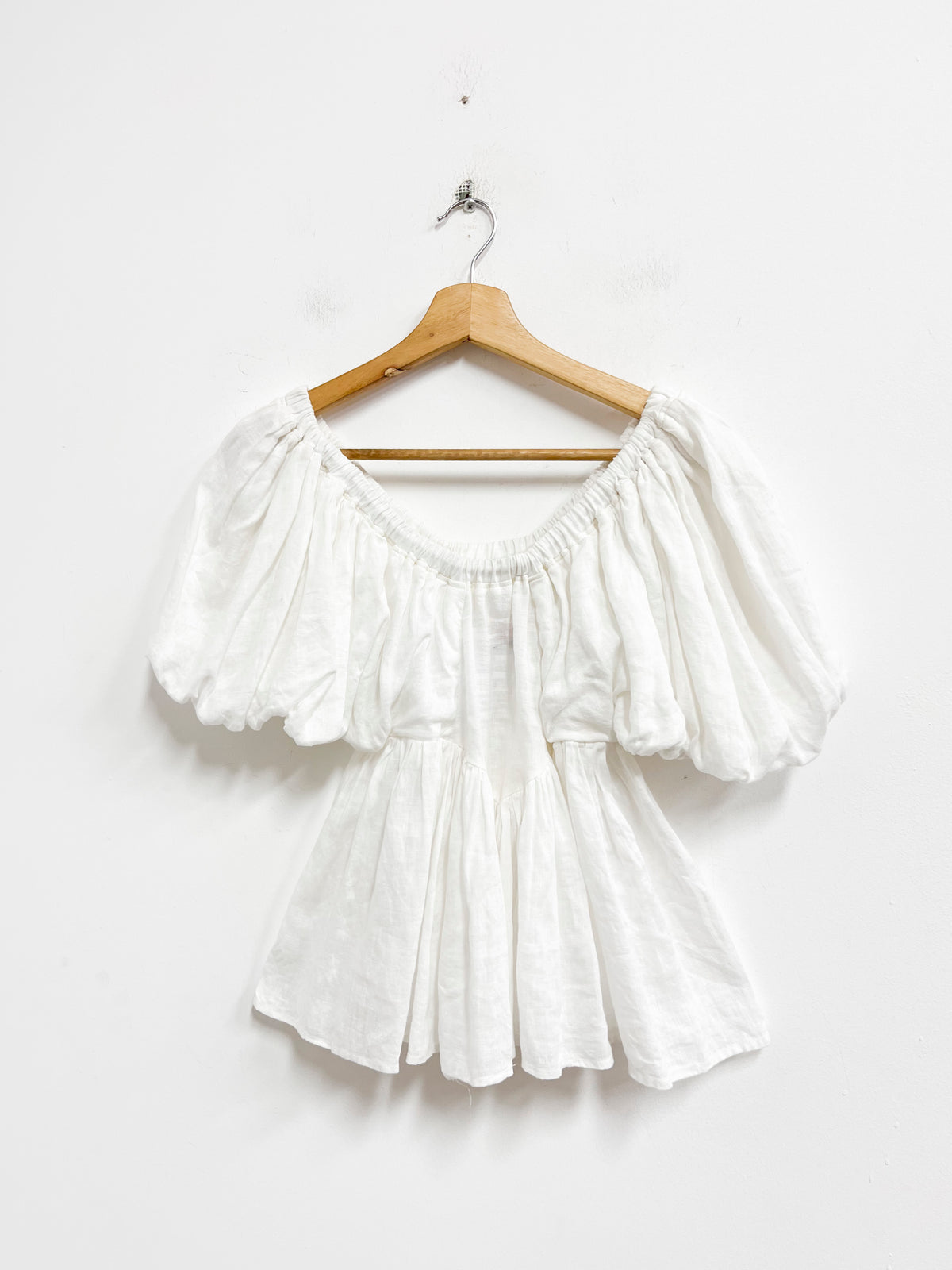 Blusa de lino blanco - Lobo Rosa - Talla S