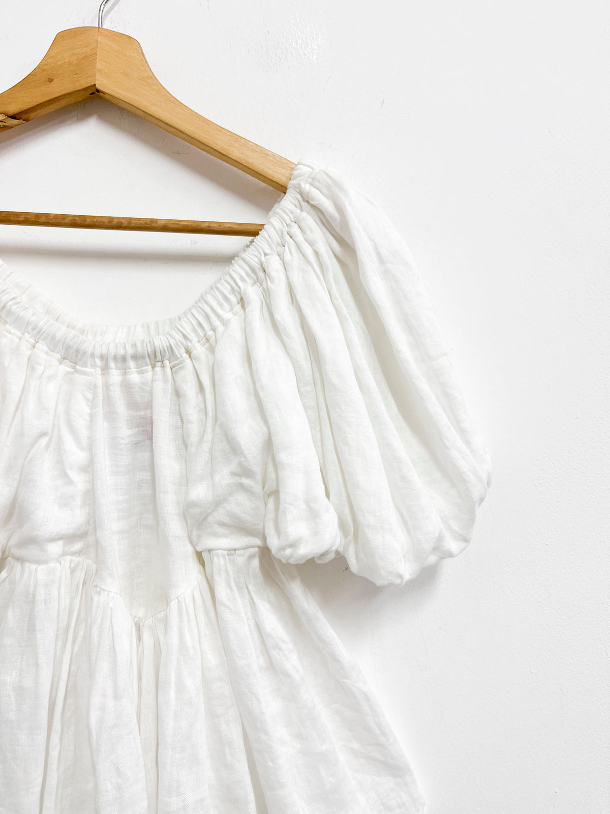 Blusa de lino blanco - Lobo Rosa - Talla S