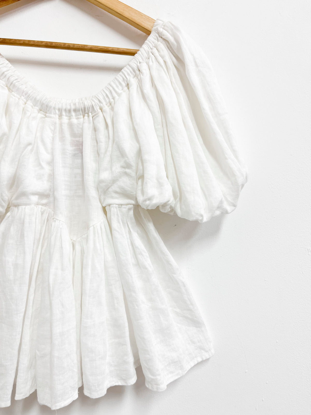 Blusa de lino blanco - Lobo Rosa - Talla S