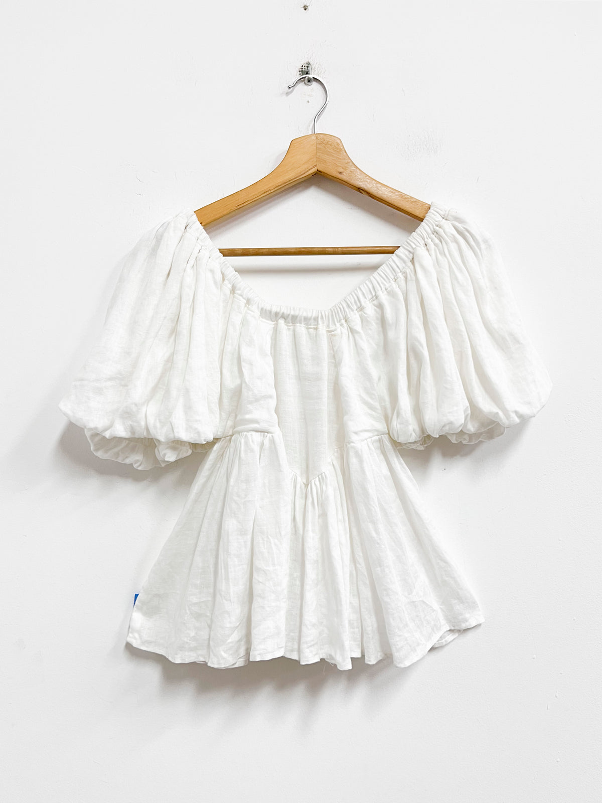 Blusa de lino blanco - Lobo Rosa - Talla S