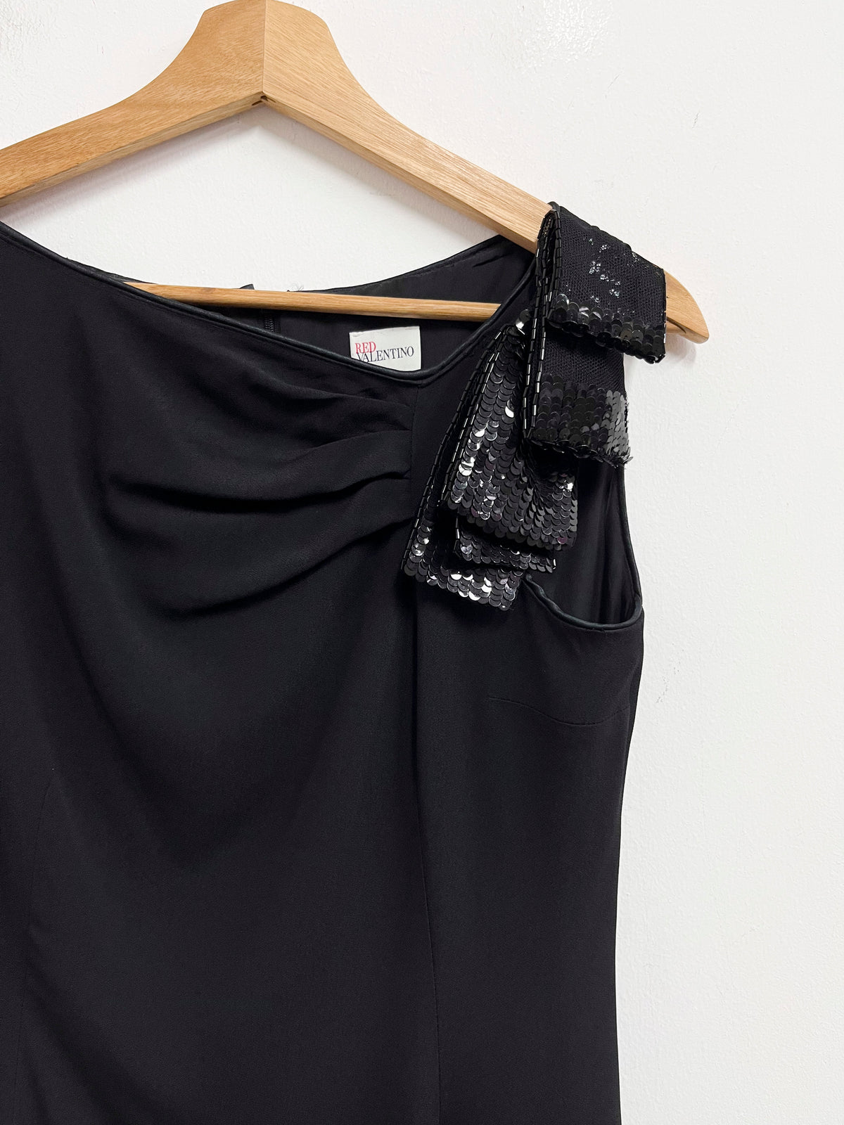 Vestido negro con lazo de lentejuelas - Valentino - Talla M