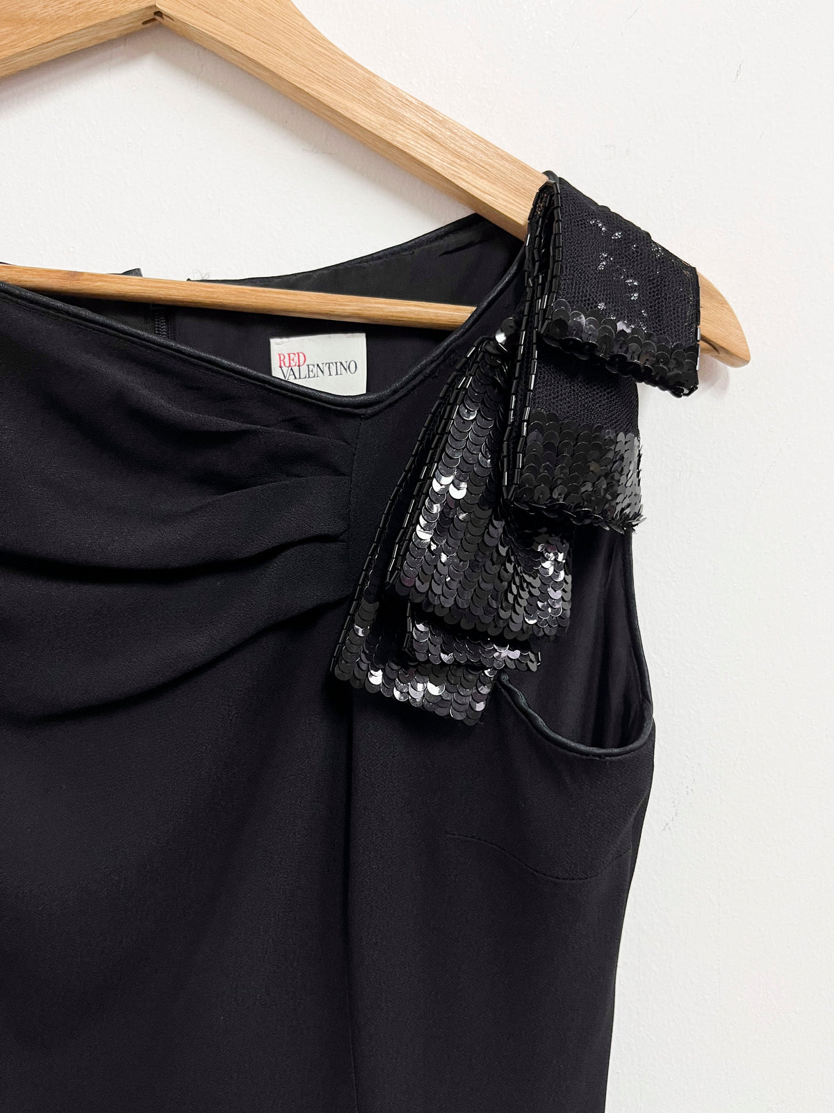 Vestido negro con lazo de lentejuelas - Valentino - Talla M