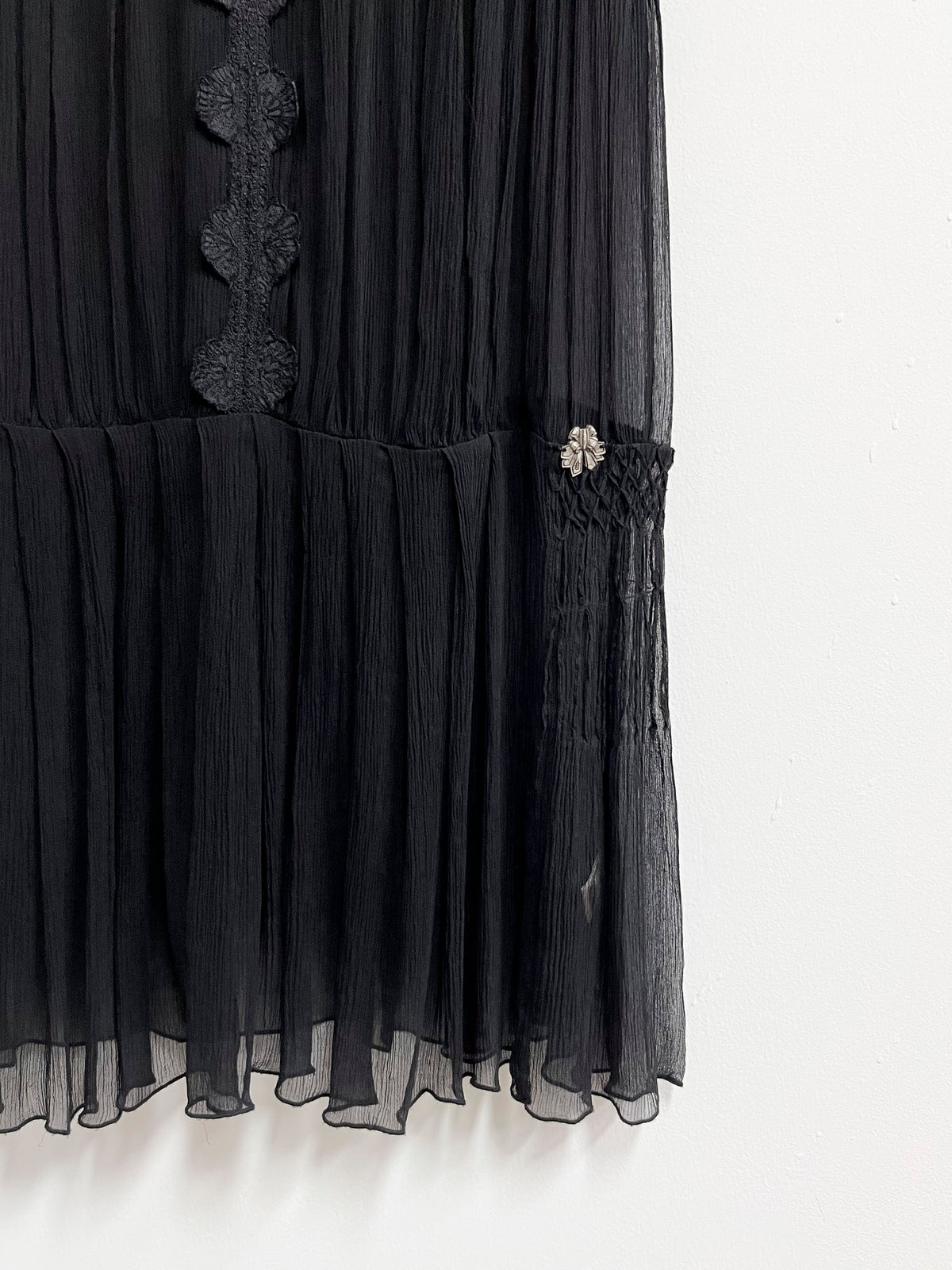 Vestido negro translucido con forro - Galliano - Talla M