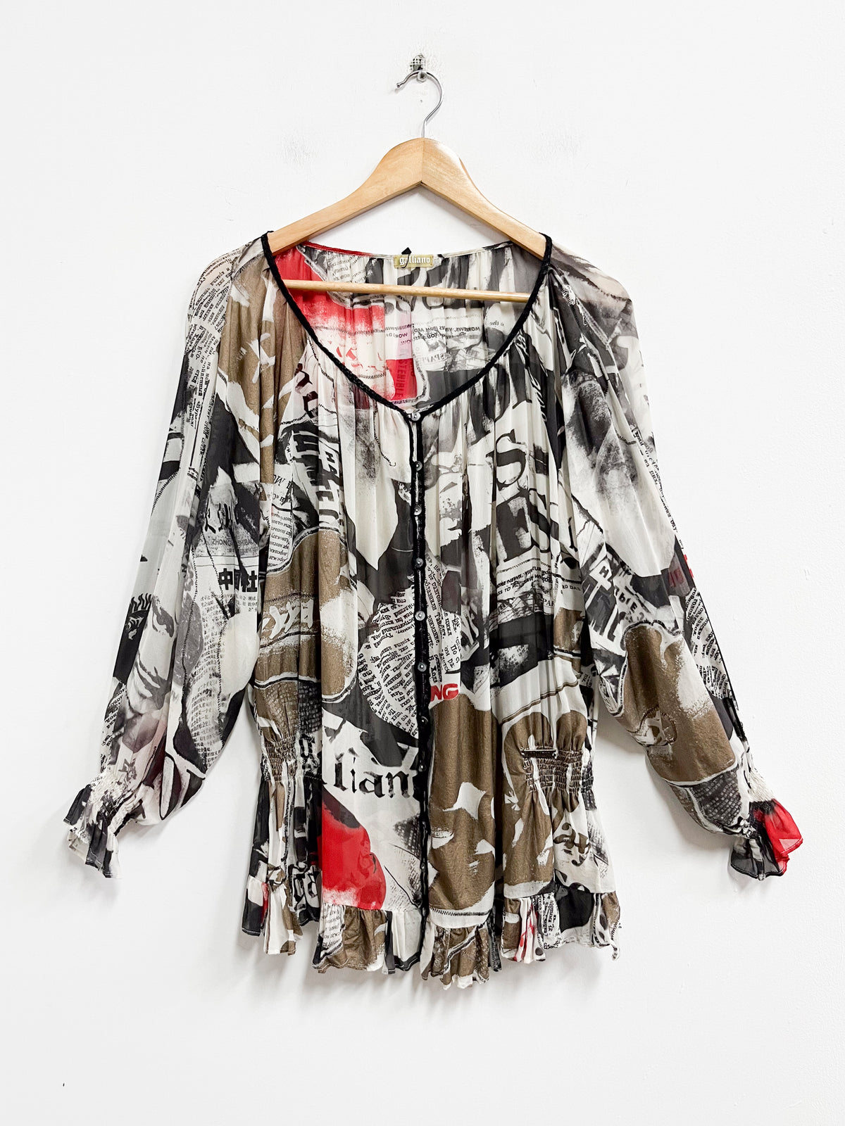 Blusa estampada - Galliano - Talla M