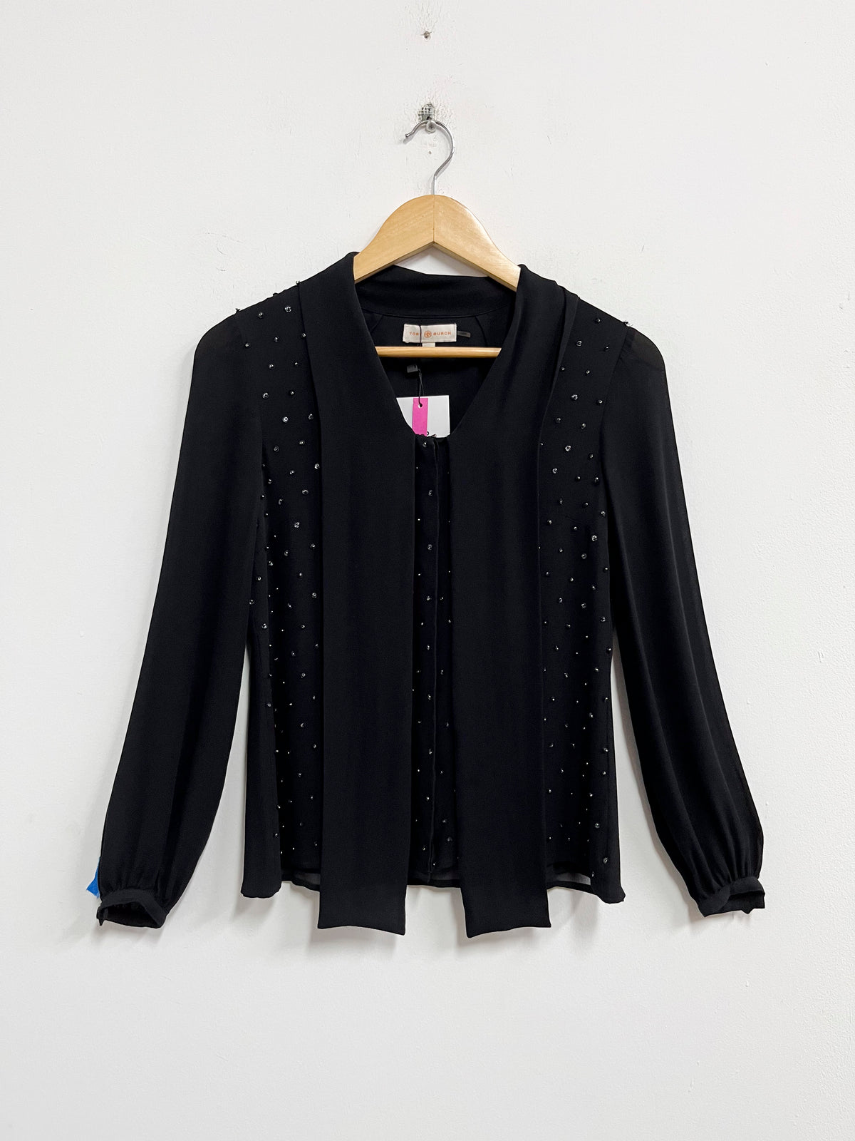 Blusa de seda negra - Tory Burch - Talla XS