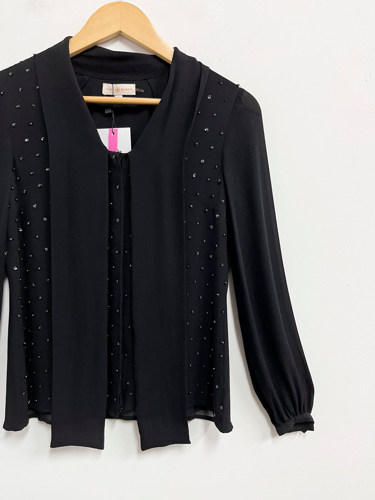 Blusa de seda negra - Tory Burch - Talla XS