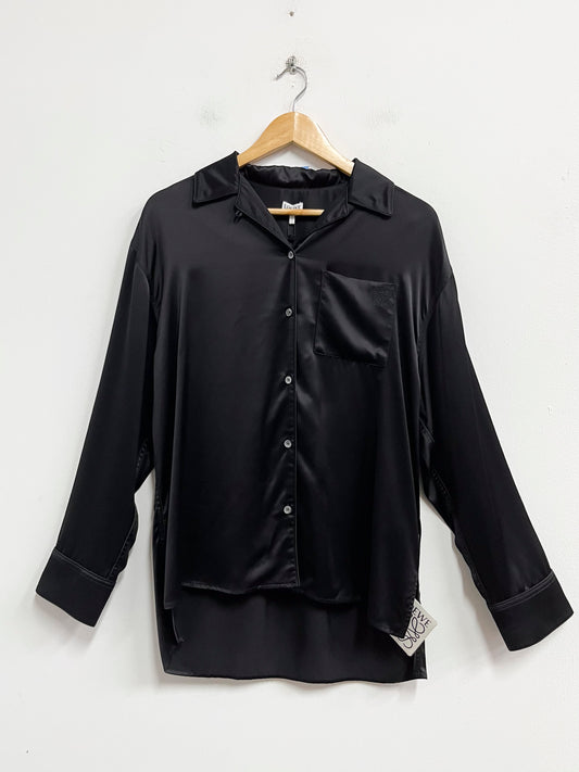 Blusón negro satinado - Loewe - Talla S