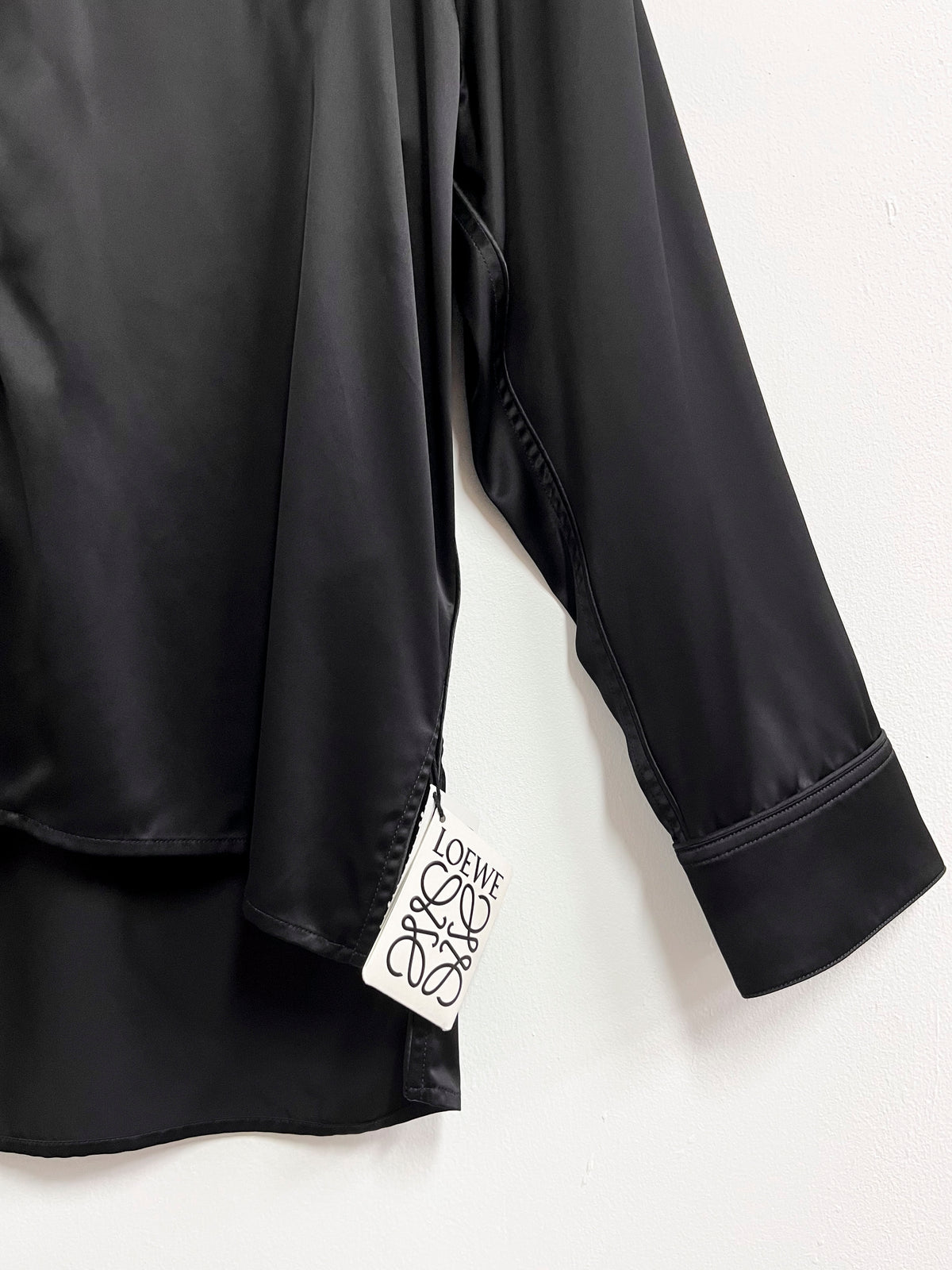 Blusón negro satinado - Loewe - Talla S