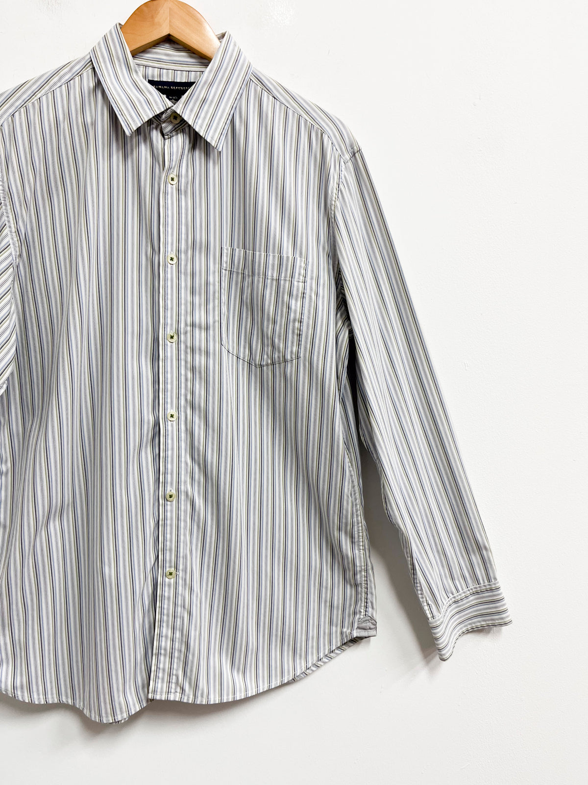 Camisa blanca lineas - Banana Republic - Talla L