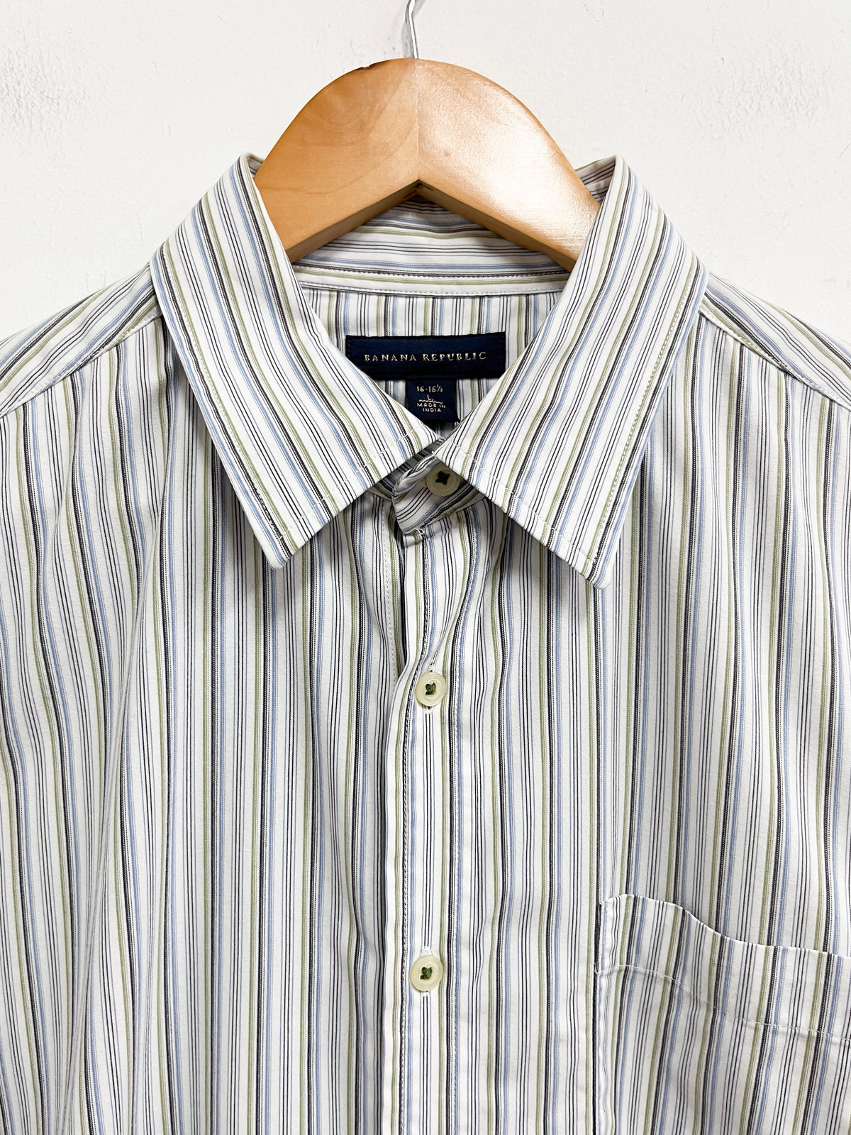 Camisa blanca lineas - Banana Republic - Talla L