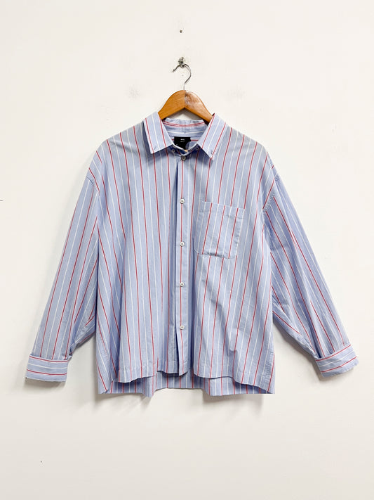 Camisa celeste con lineas - H&M - Talla L