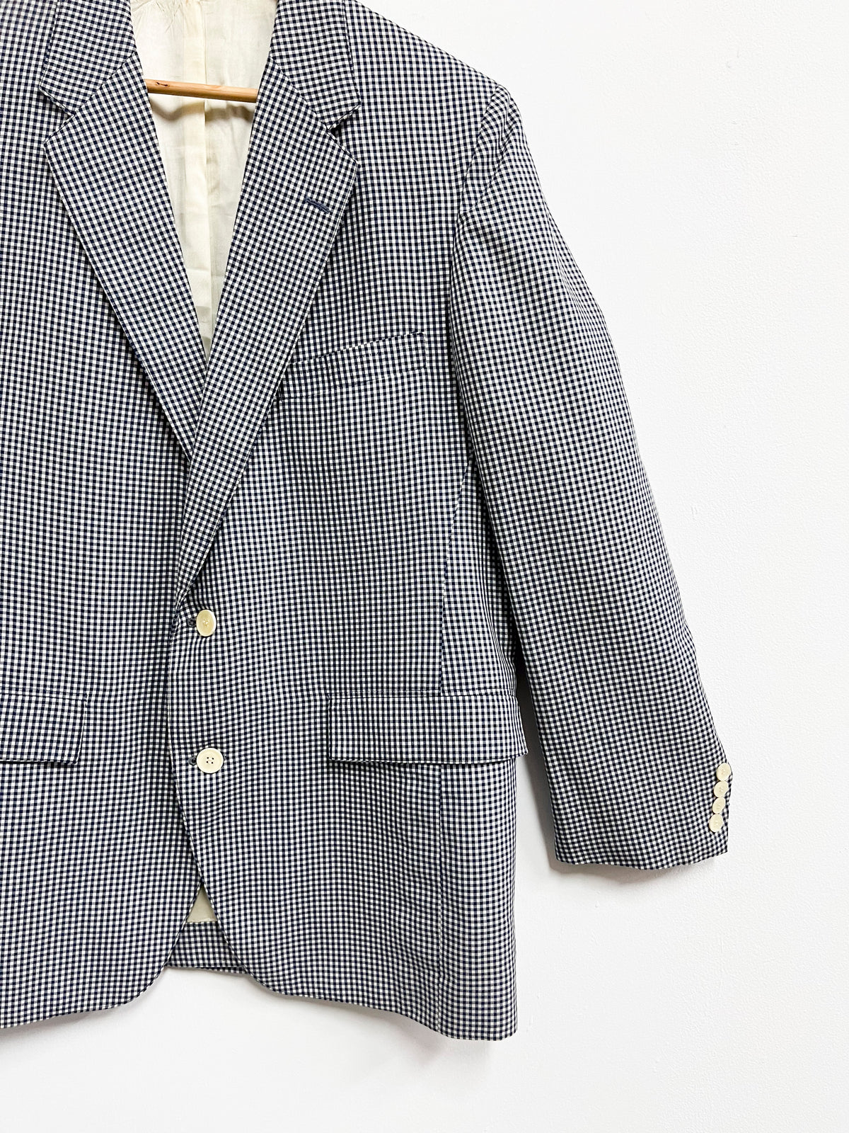 Saco cuadros blancos y azul  - Sheldon - Talla L