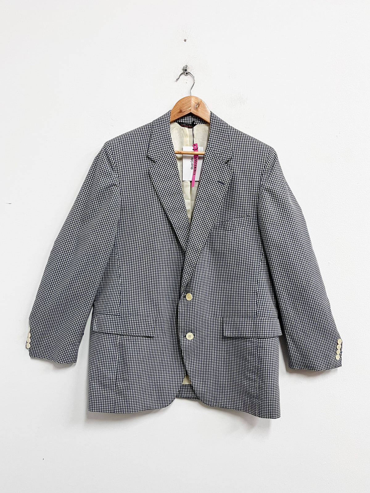Saco cuadros blancos y azul  - Sheldon - Talla L