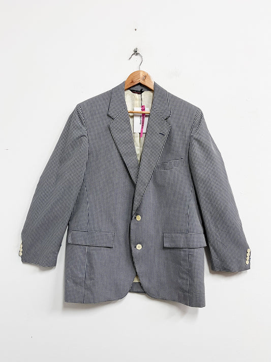 Saco cuadros blancos y azul  - Sheldon - Talla L