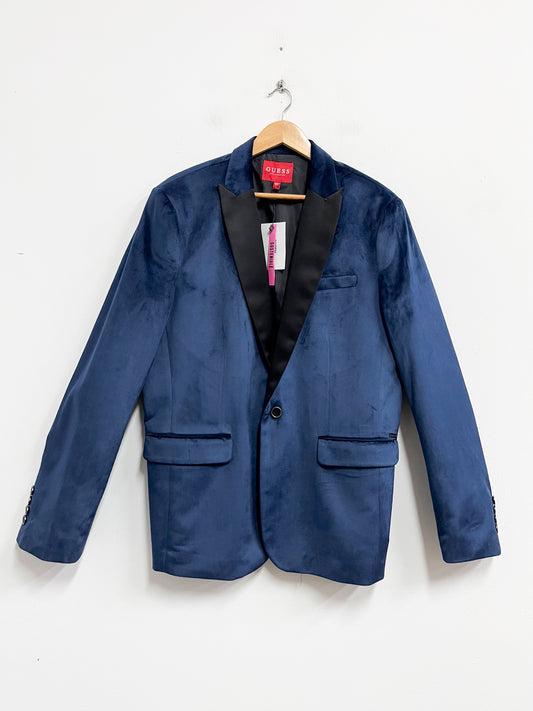 Saco azul de terciopelo cuello negro - Guess - Talla L