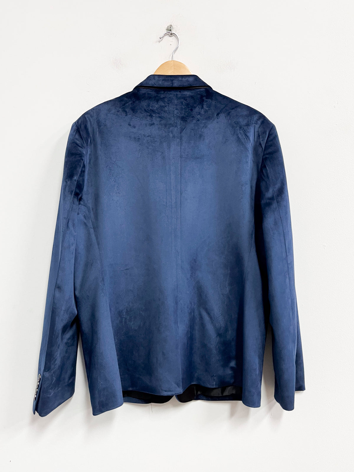 Saco azul de terciopelo cuello negro - Guess - Talla L