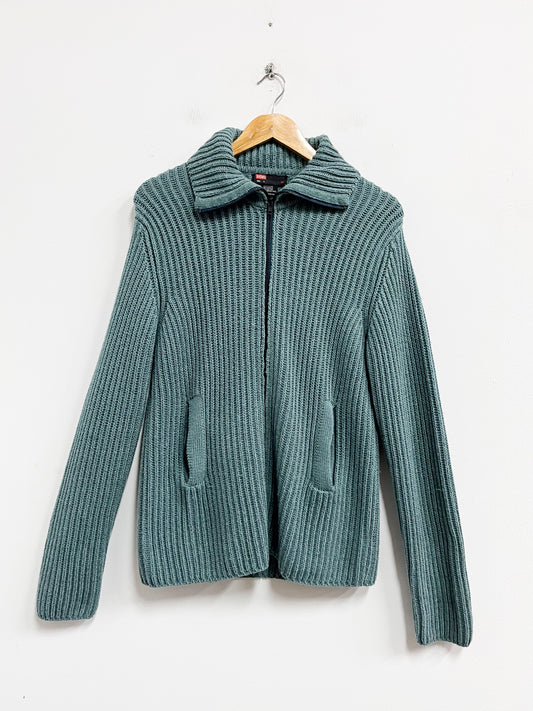 Casaca tejida verde - Diesel - Talla S