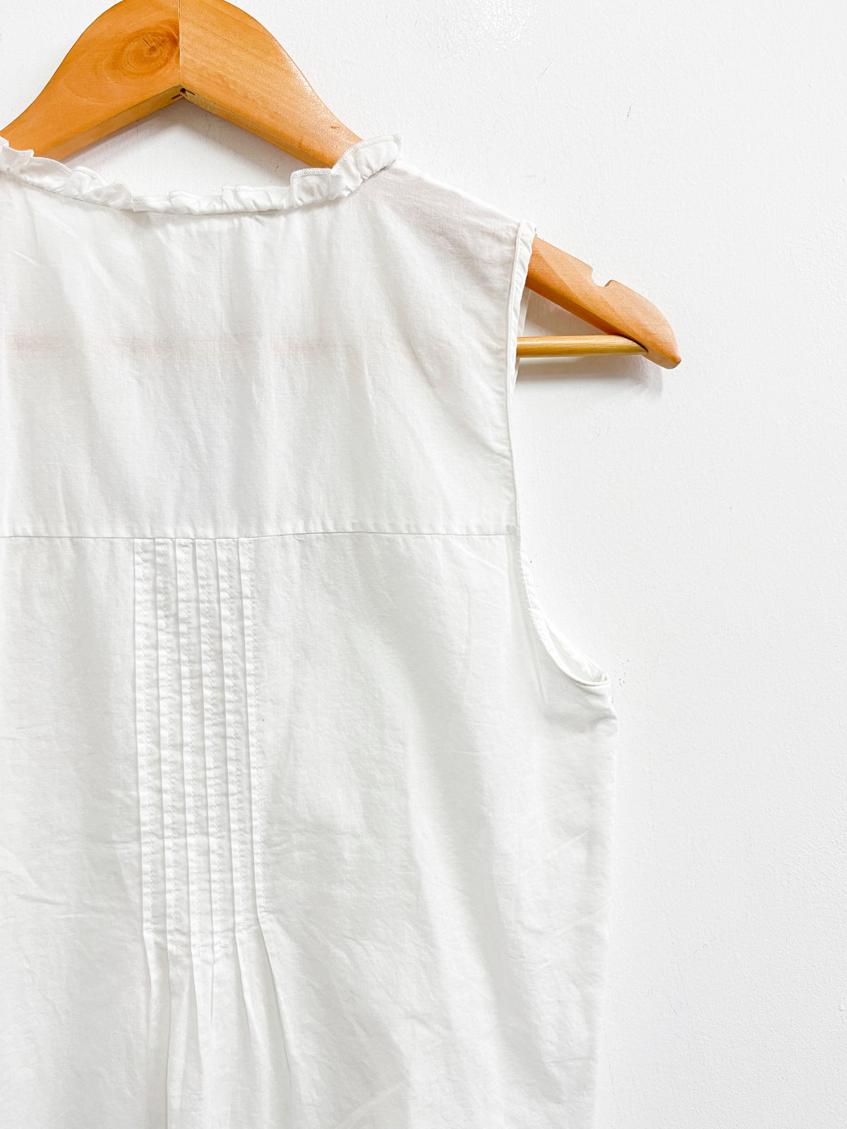 Top blanco de bordados y tejido de algodón - Zara - Talla XS