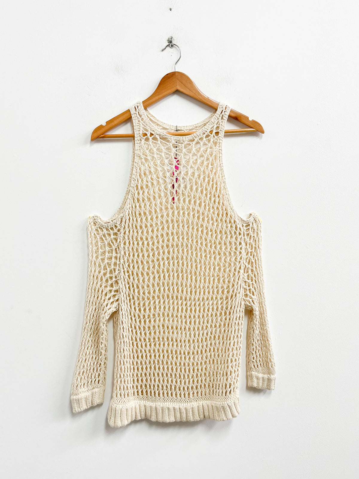Chompa beige punto crochet - Talla M