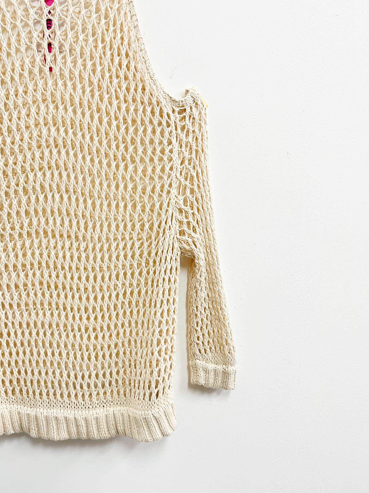Chompa beige punto crochet - Talla M