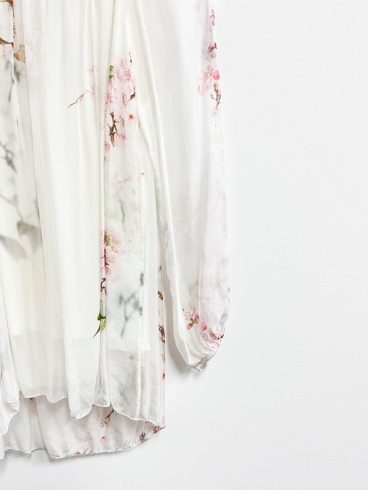 Blusa blanca estampada de seda - Le Marais - Talla M
