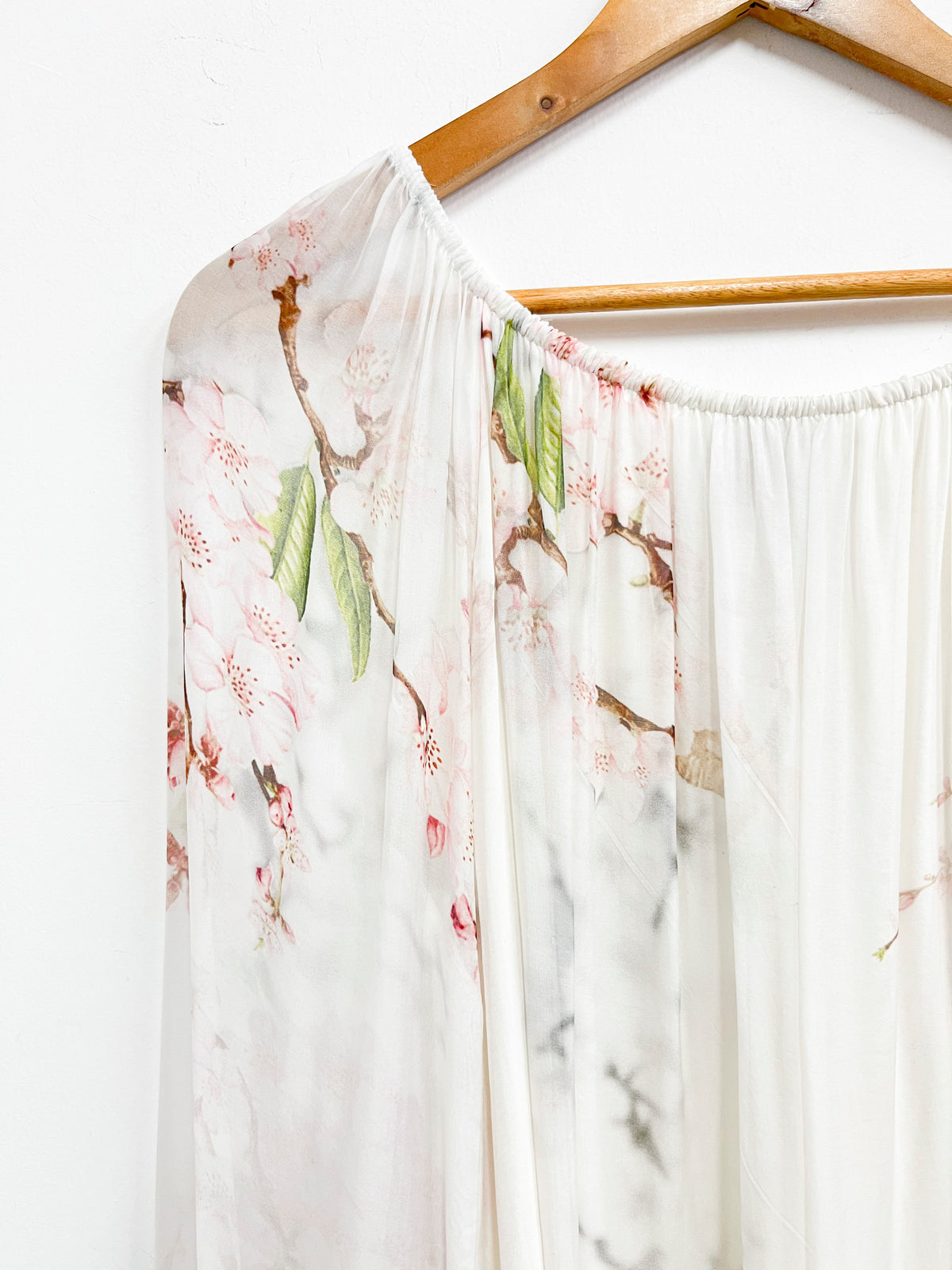 Blusa blanca estampada de seda - Le Marais - Talla M