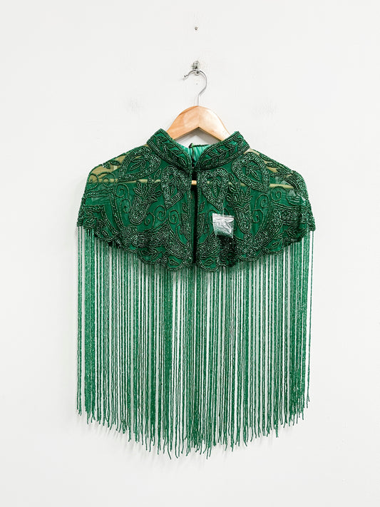 Capa verde de mostacillas - Kus Kus Kaftans - Talla M