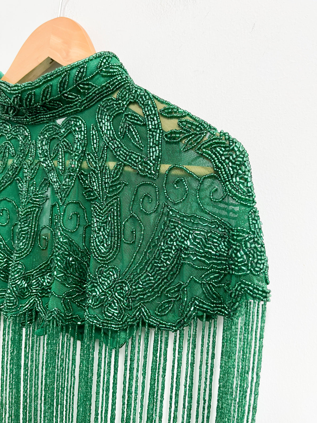Capa verde de mostacillas - Kus Kus Kaftans - Talla M