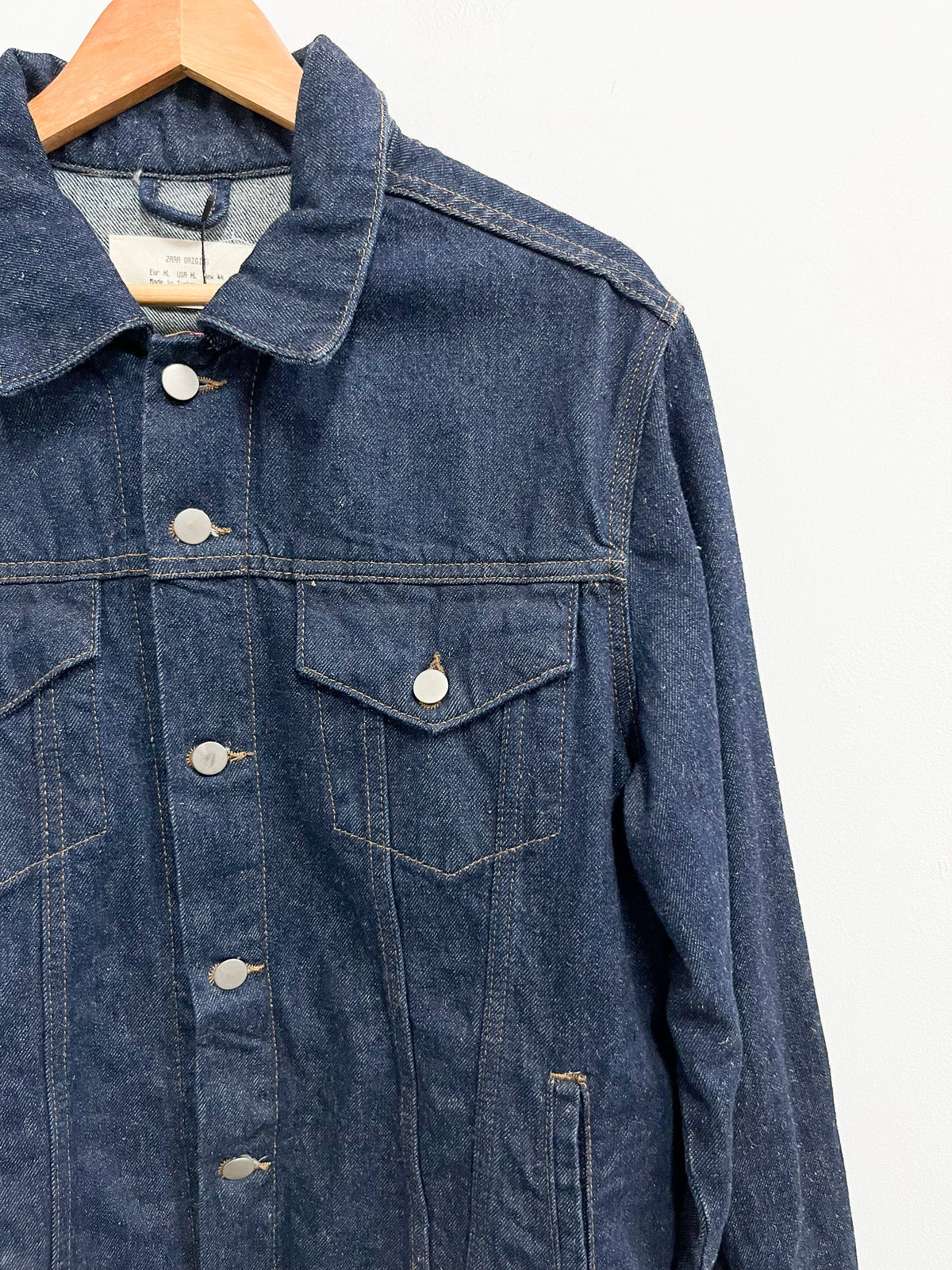Casaca de jean azul oscuro - Zara - L