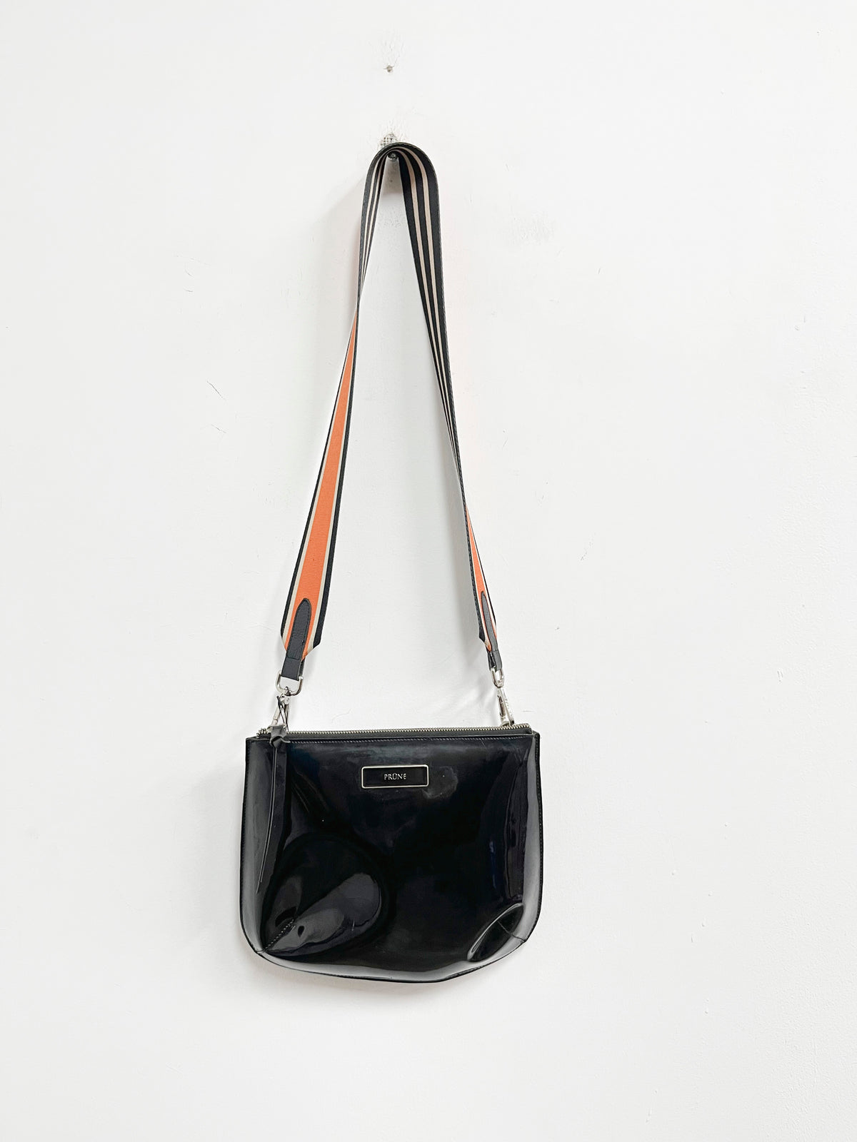 Bandolera negra de charol - Prune