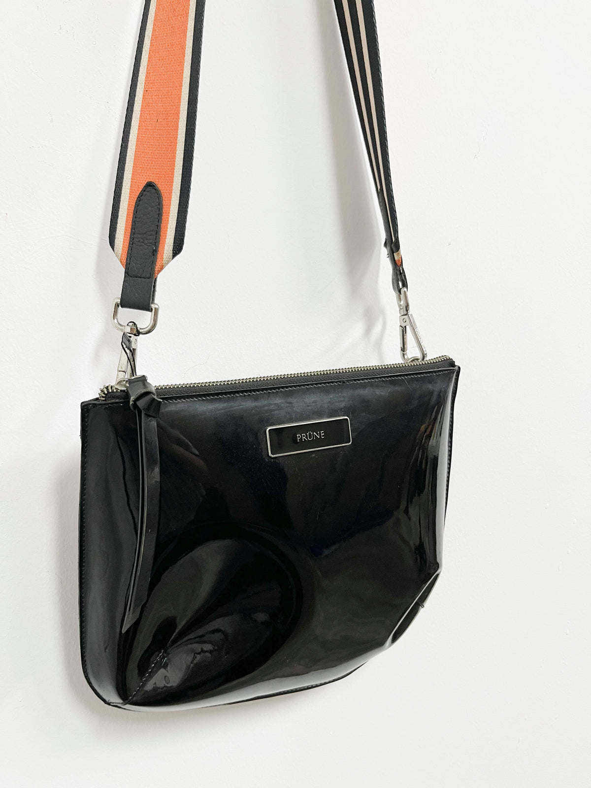 Bandolera negra de charol - Prune