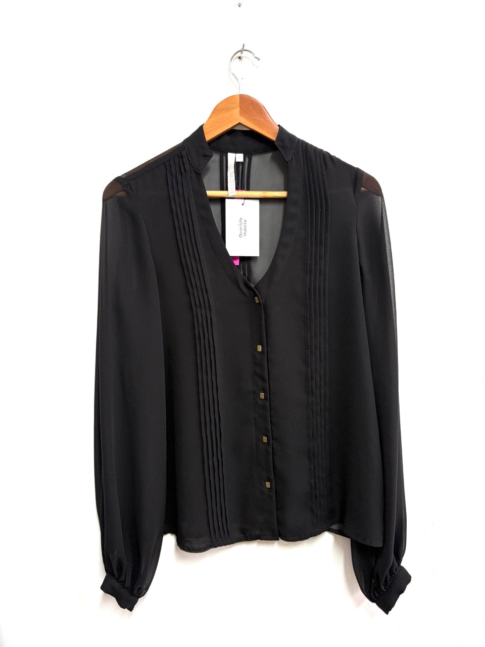 Blusa negra de gasa - Sandra Weil - Talla M