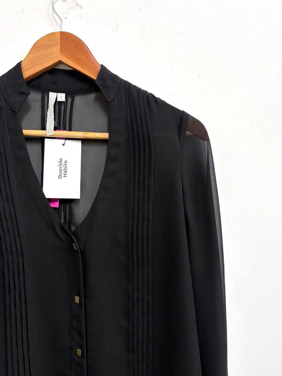 Blusa negra de gasa - Sandra Weil - Talla M