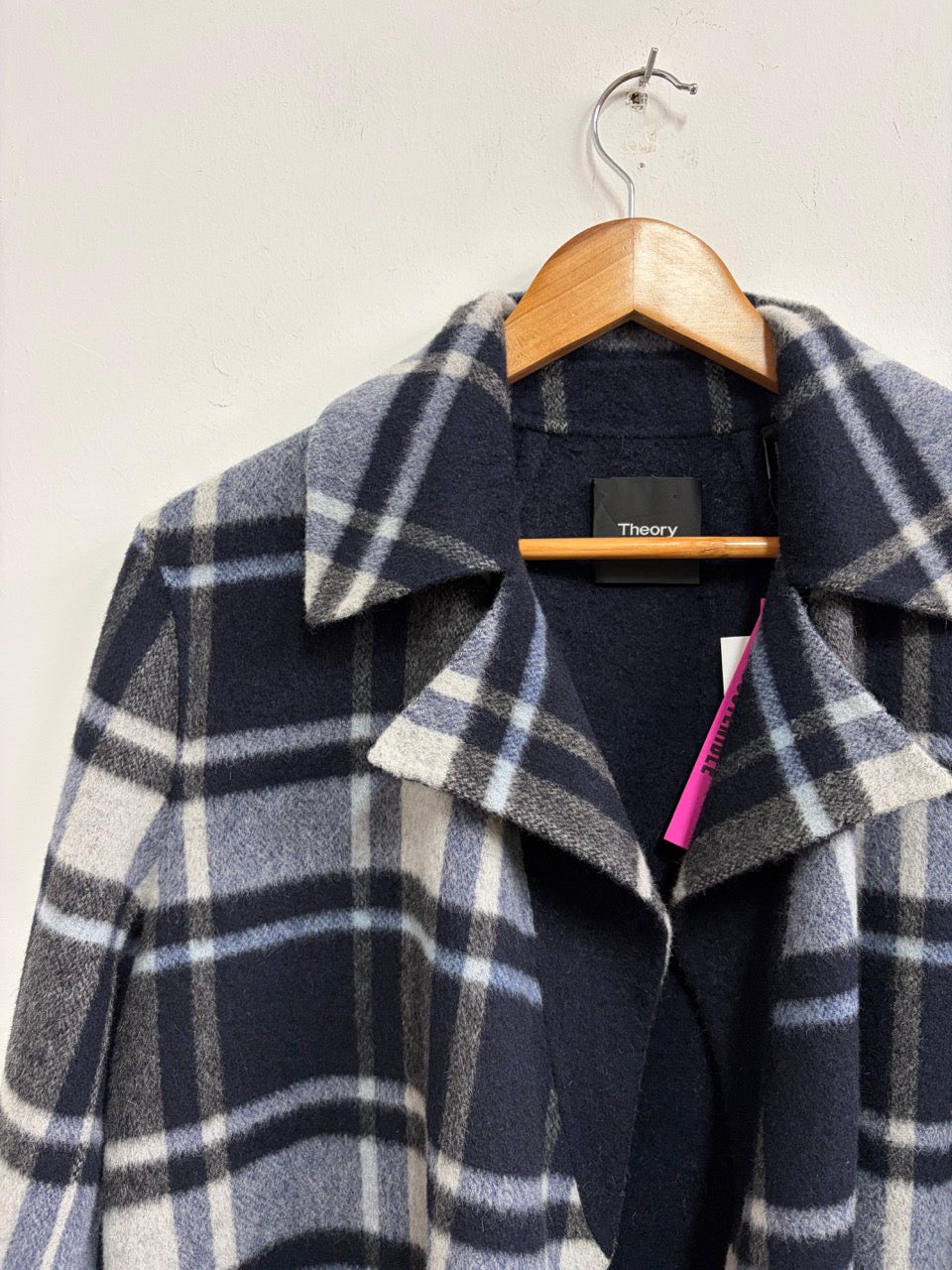 Saco cuadricular azul y gris -  Theory - Talla S