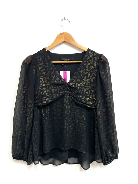 Blusa negra print dorado - Wardrobe - Talla S