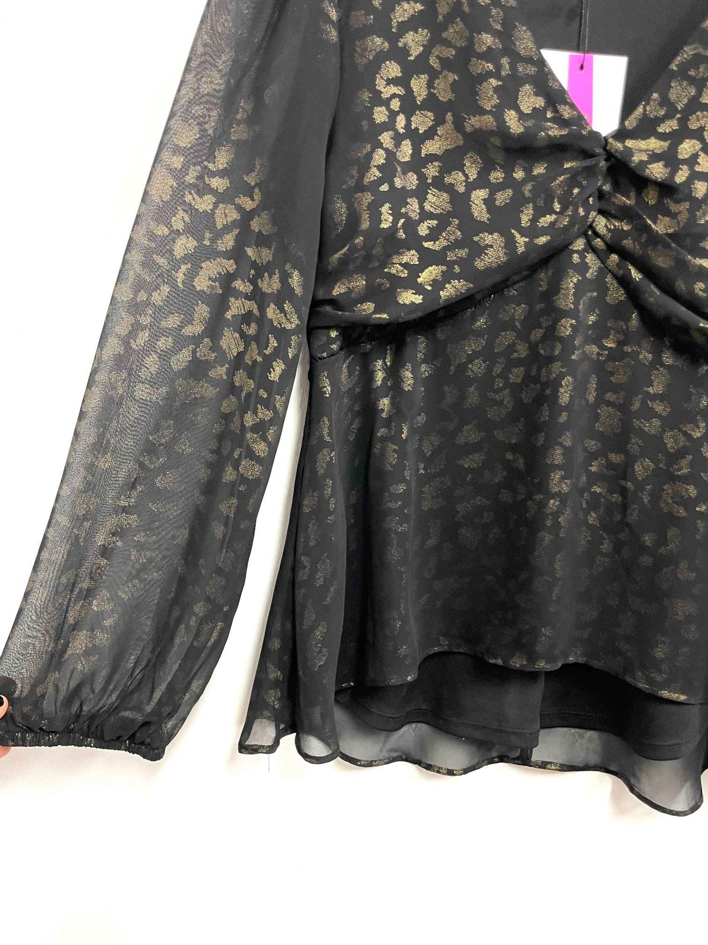 Blusa negra print dorado - Wardrobe - Talla S