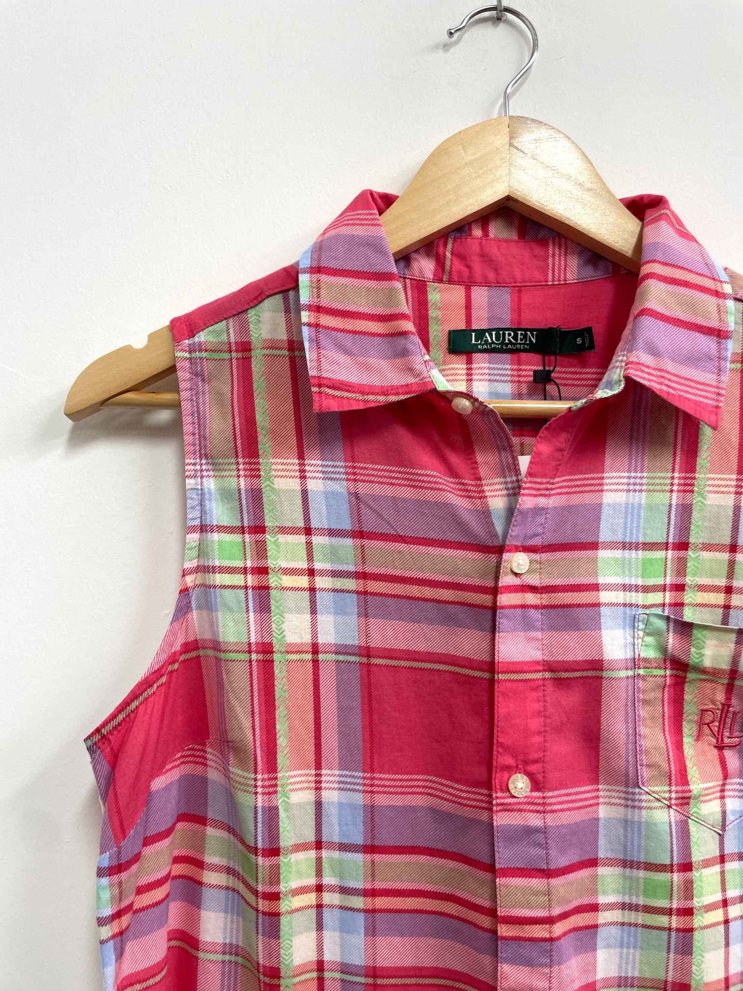 Blusa cuadros multicolor - Ralph Lauren - Talla S