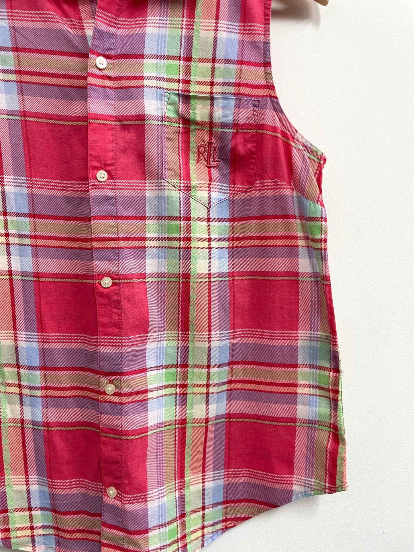 Blusa cuadros multicolor - Ralph Lauren - Talla S