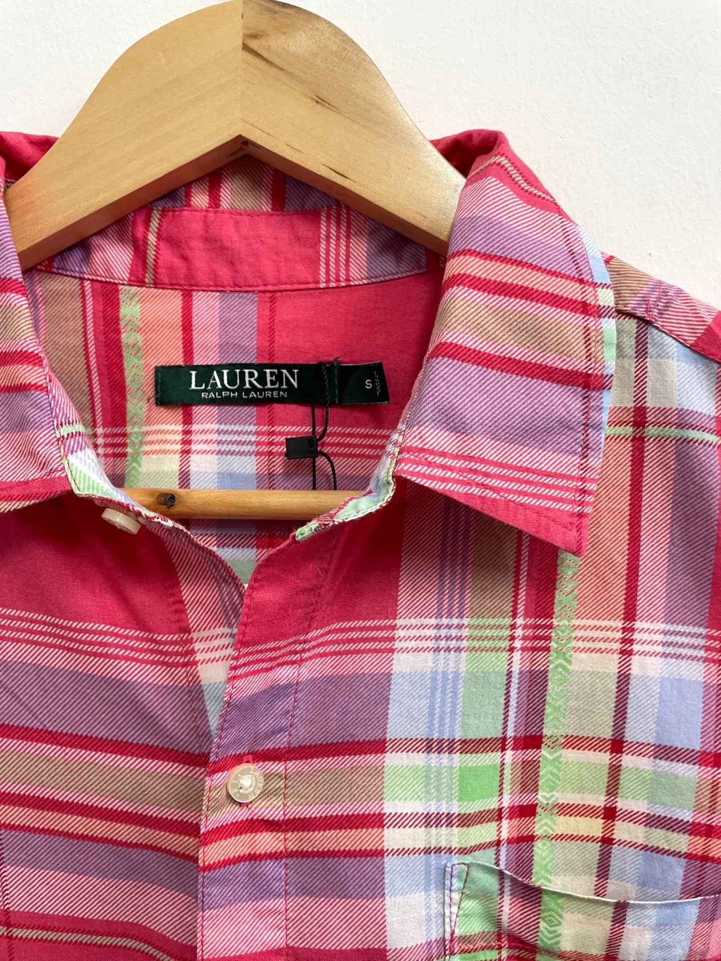 Blusa cuadros multicolor - Ralph Lauren - Talla S