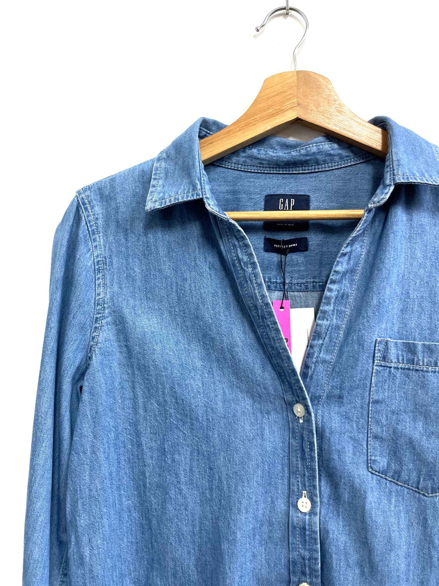 Blusa celeste jean - GAP - Talla S