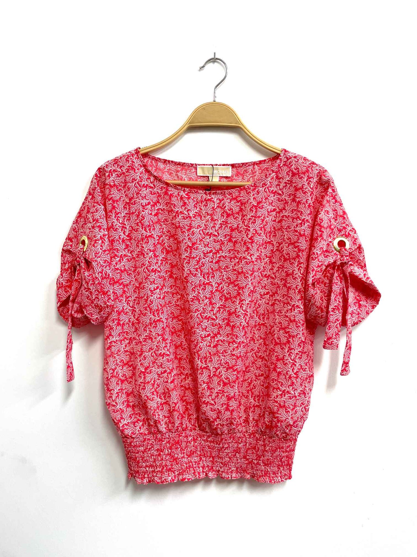 Blusa roja hojas blancas - Michael Kors - Talla S