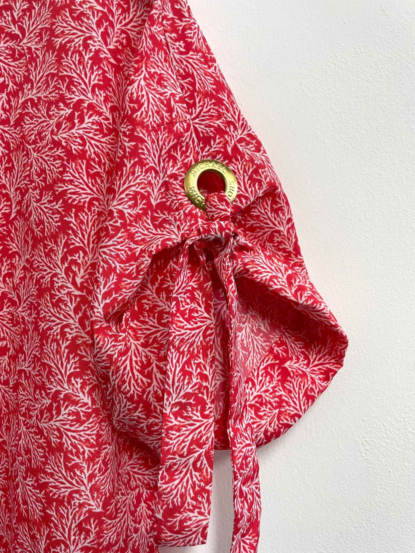 Blusa roja hojas blancas - Michael Kors - Talla S