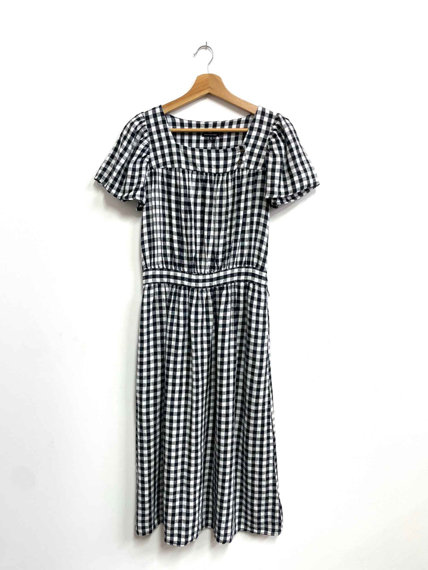 Vestido cuadros negro y blanco - Who What Wear - Talla XS