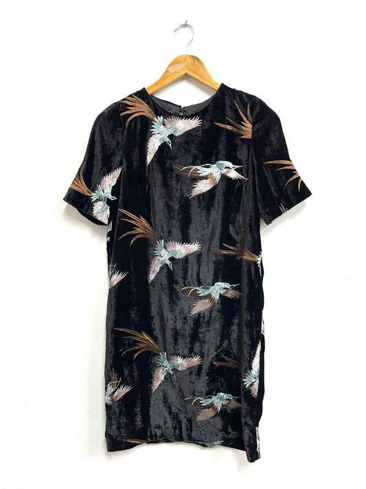 Vestido negro aves - Sandro Ferrone - Talla S