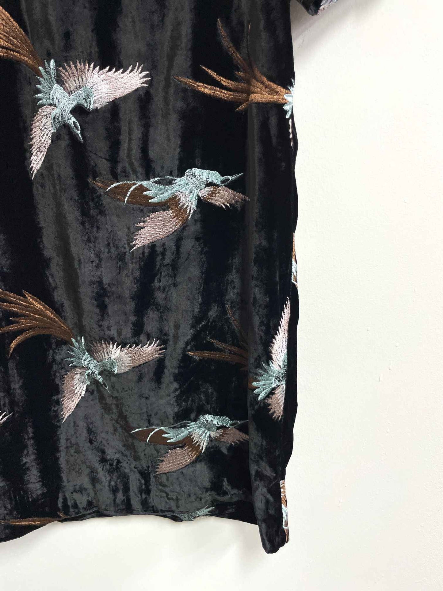 Vestido negro aves - Sandro Ferrone - Talla S