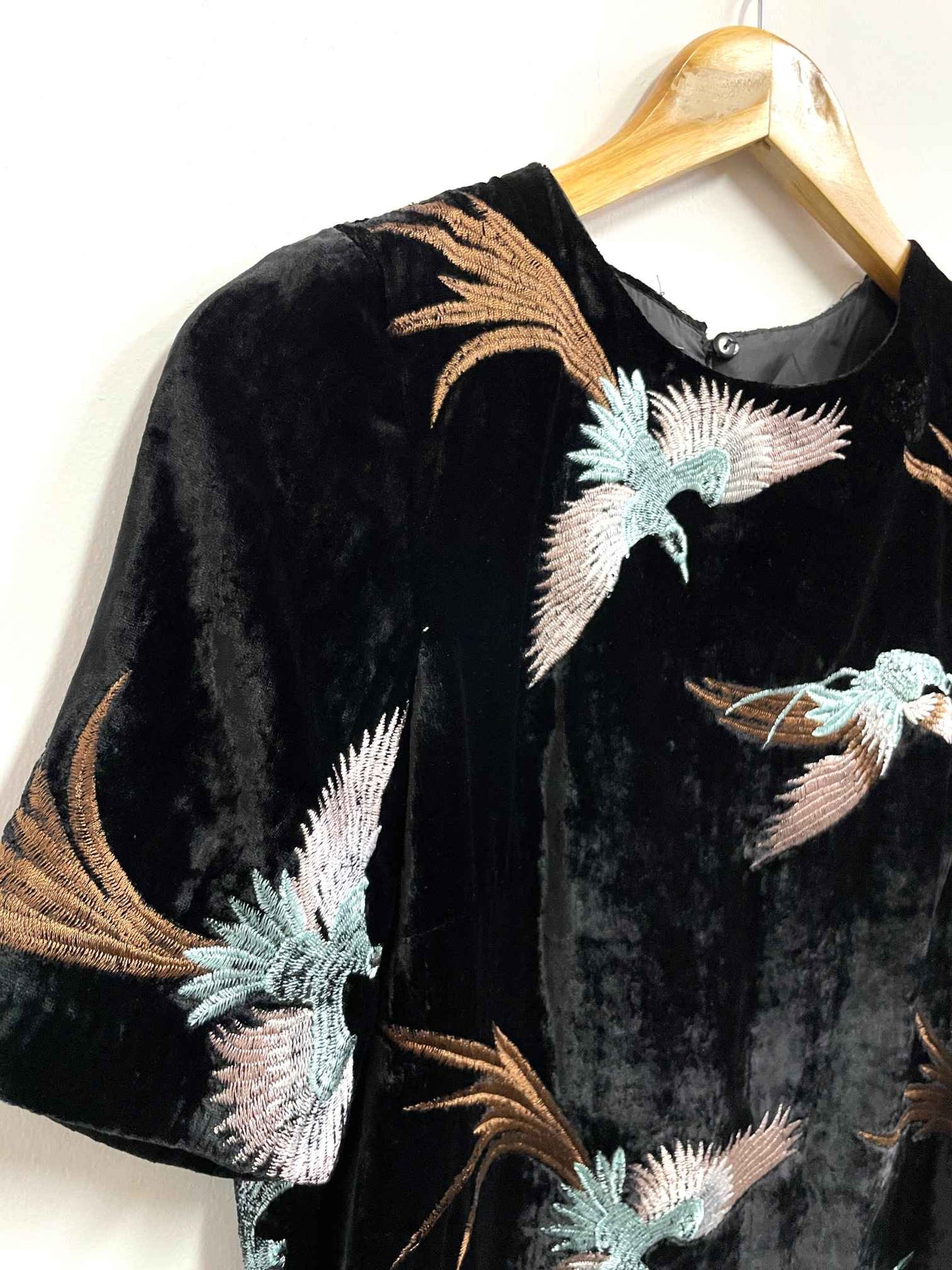 Vestido negro aves - Sandro Ferrone - Talla S