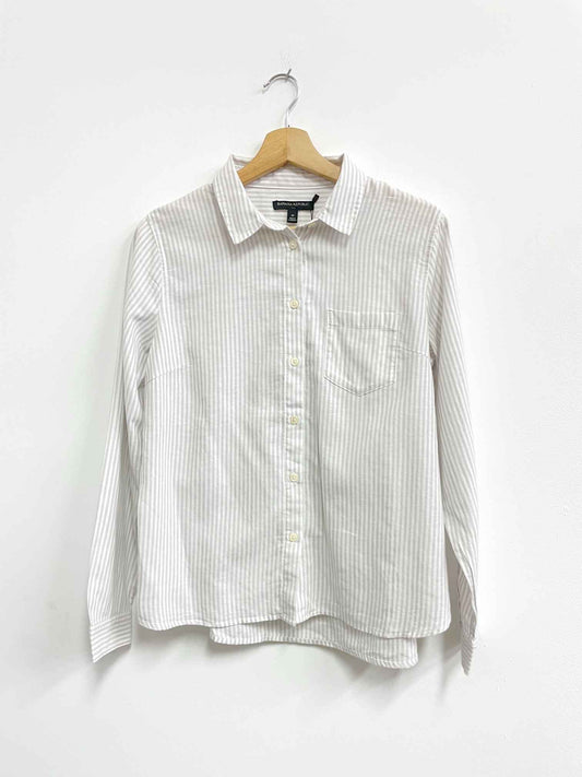 Blusa rayas blanco y gris - Banana Republic - Talla M