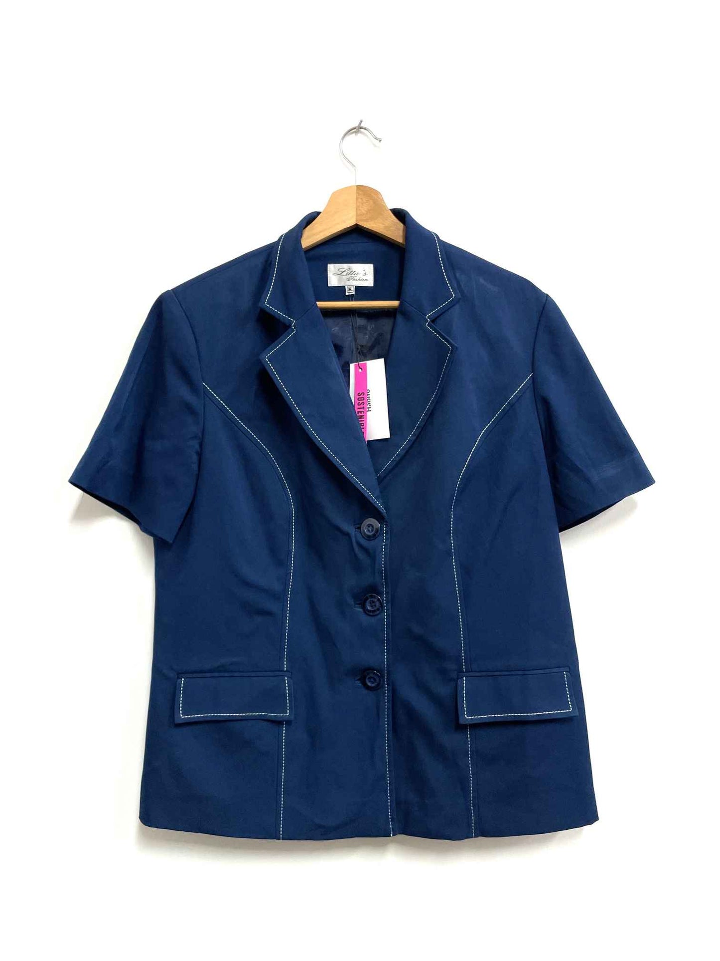 Saco azul líneas blancas - Vintage - Talla XL